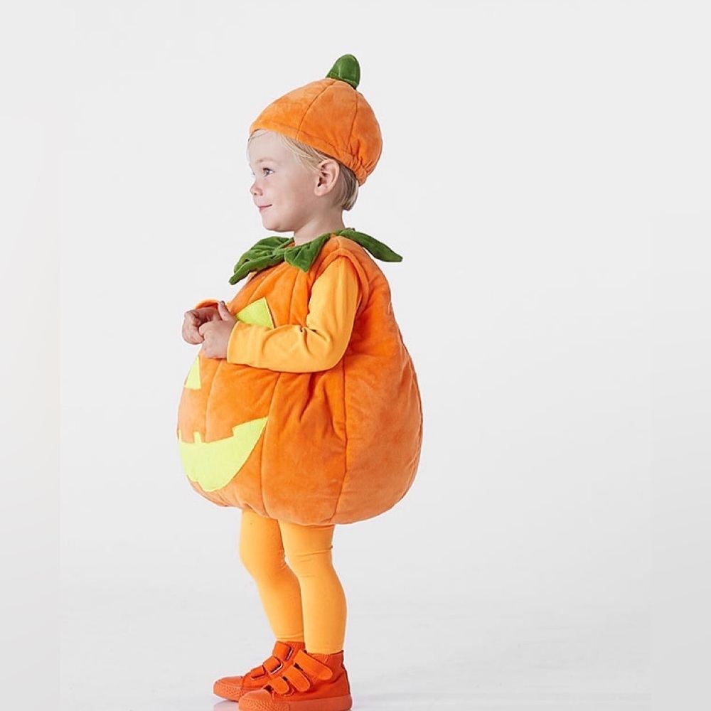Pottery Barn Kids Puffy Pumpkin Glow in the Dark Halloween Costume, 2T NEW 1875 - Picture 4 of 4